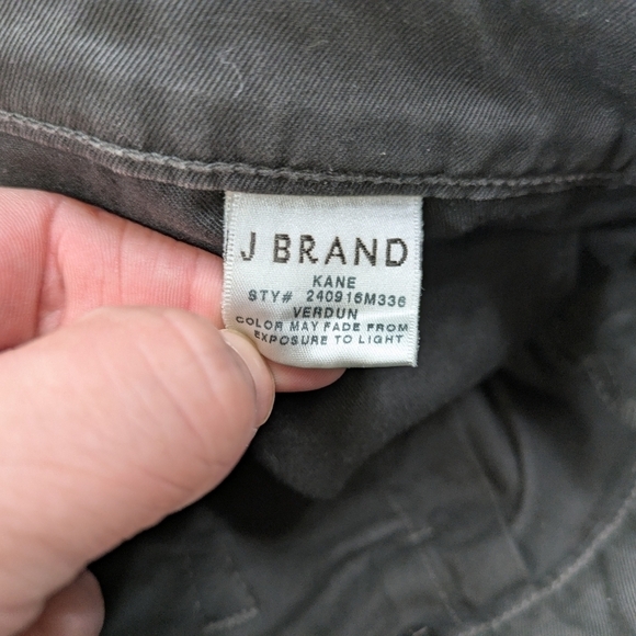 J. Brand Pants Mens 32 Gray Green Verdun Straight Fit Kane Cotton Twill Jeans - Picture 6 of 9